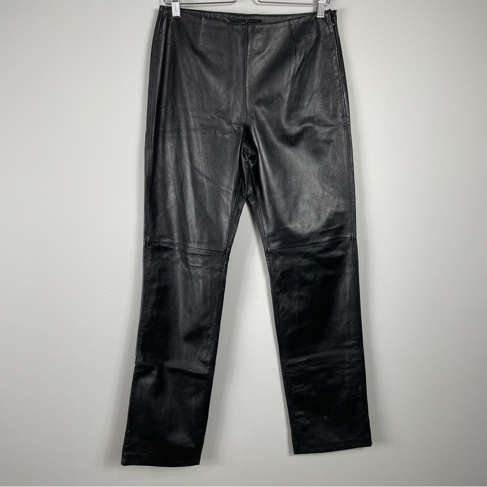 Moda International genuine Leather pants straight leg Sz10